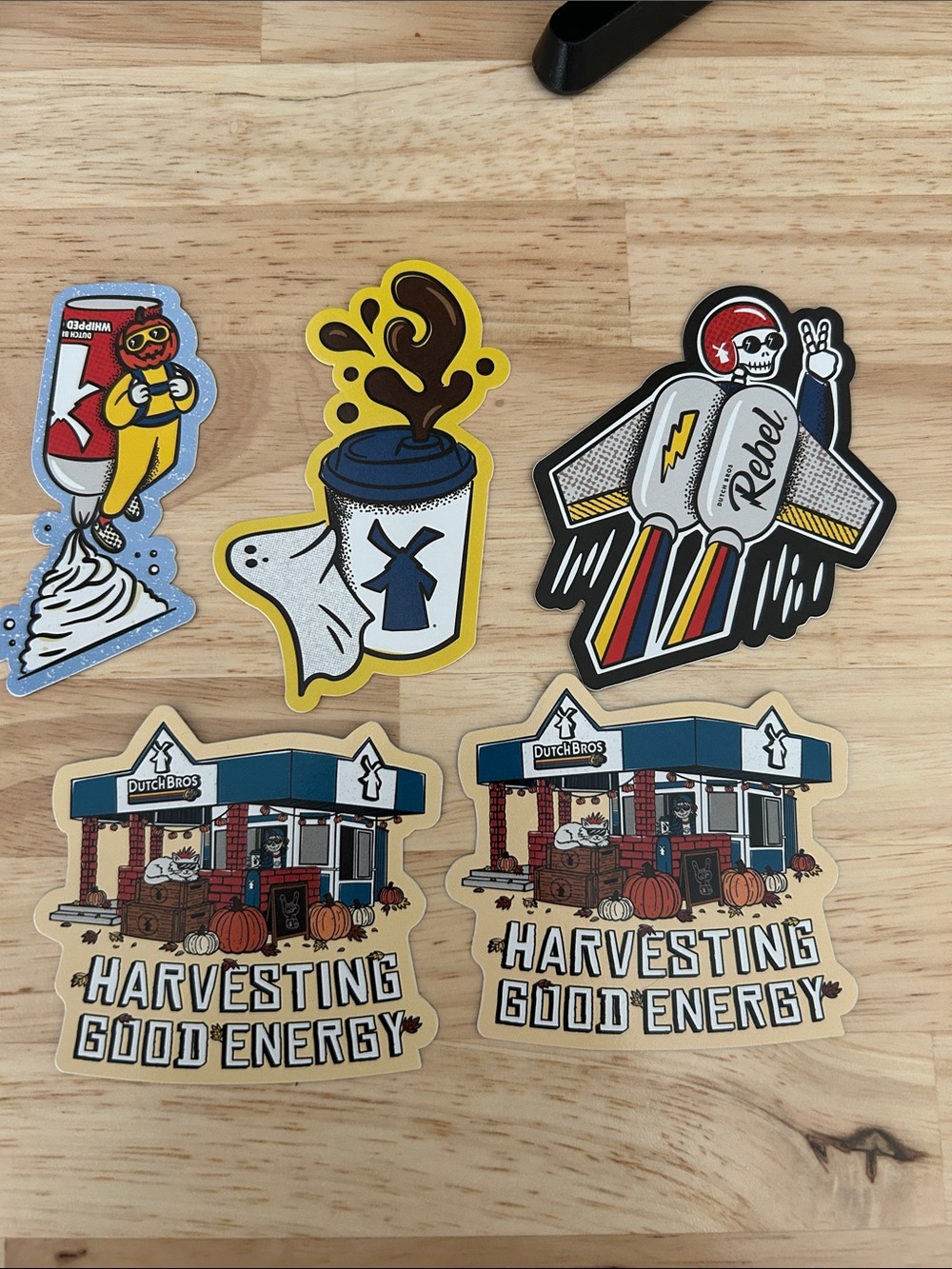 October-Themed Halloween Dutch Bros Stickers